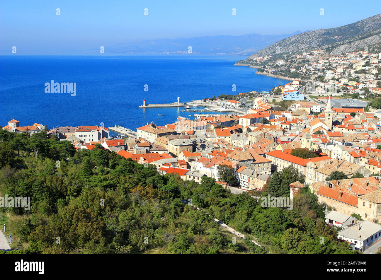 Panorama of Senj town, travel destination in Croatia Stock Photo