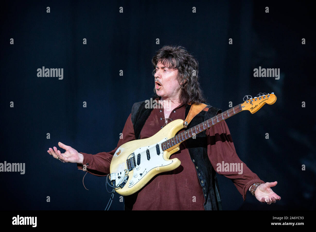 Solvesborg, Sweden. 08th, June 2019. The British rock band Rainbow performs a live concert during the Swedish music festival Sweden Rock Festival 2019. Here guitarist Ritchie Blackmore is seen live on stage. (Photo credit: Gonzales Photo - Terje Dokken). Stock Photo