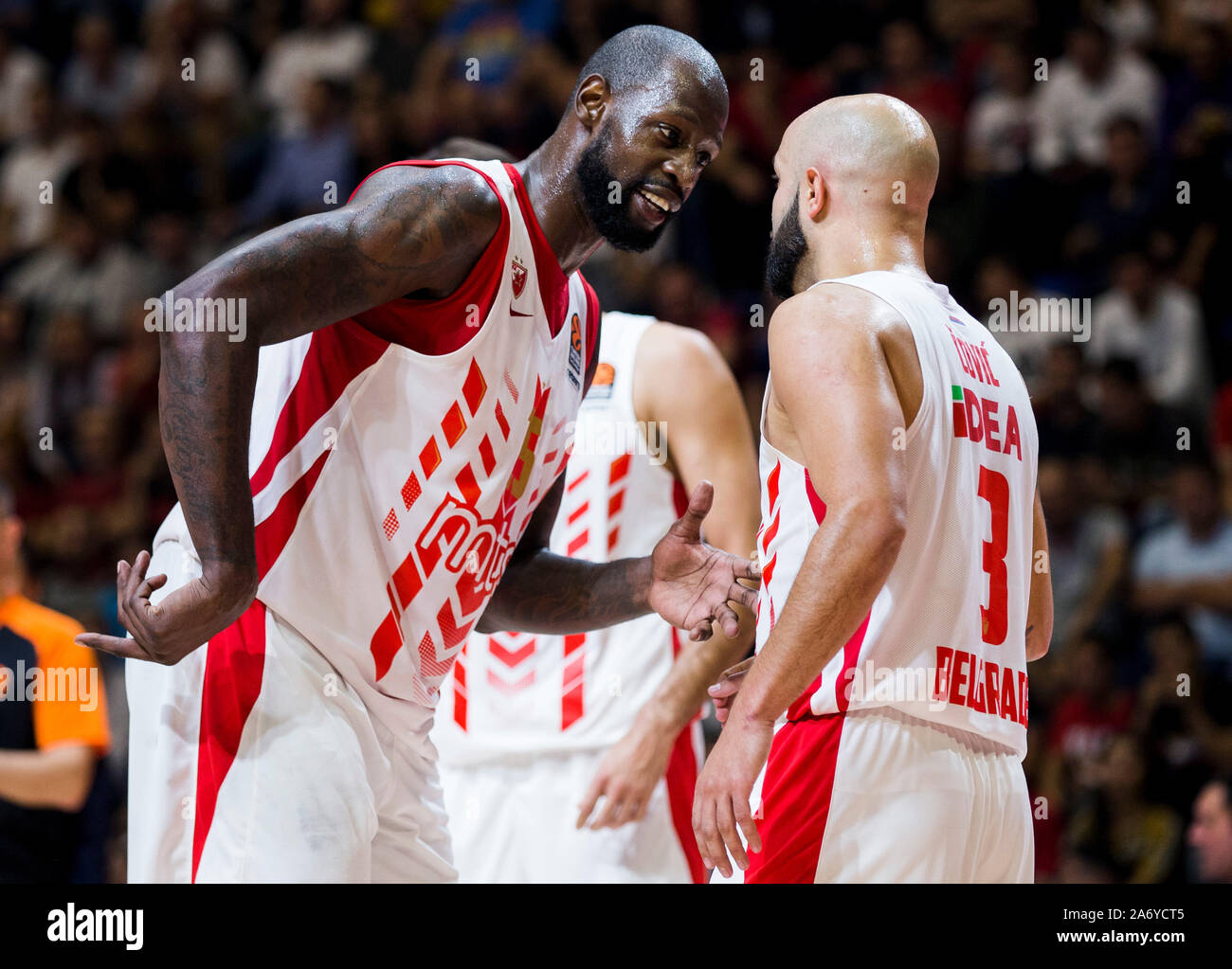 Belgrade, Serbia. 24th Oct, 2019. James Gist of Crvena Zvezda mts