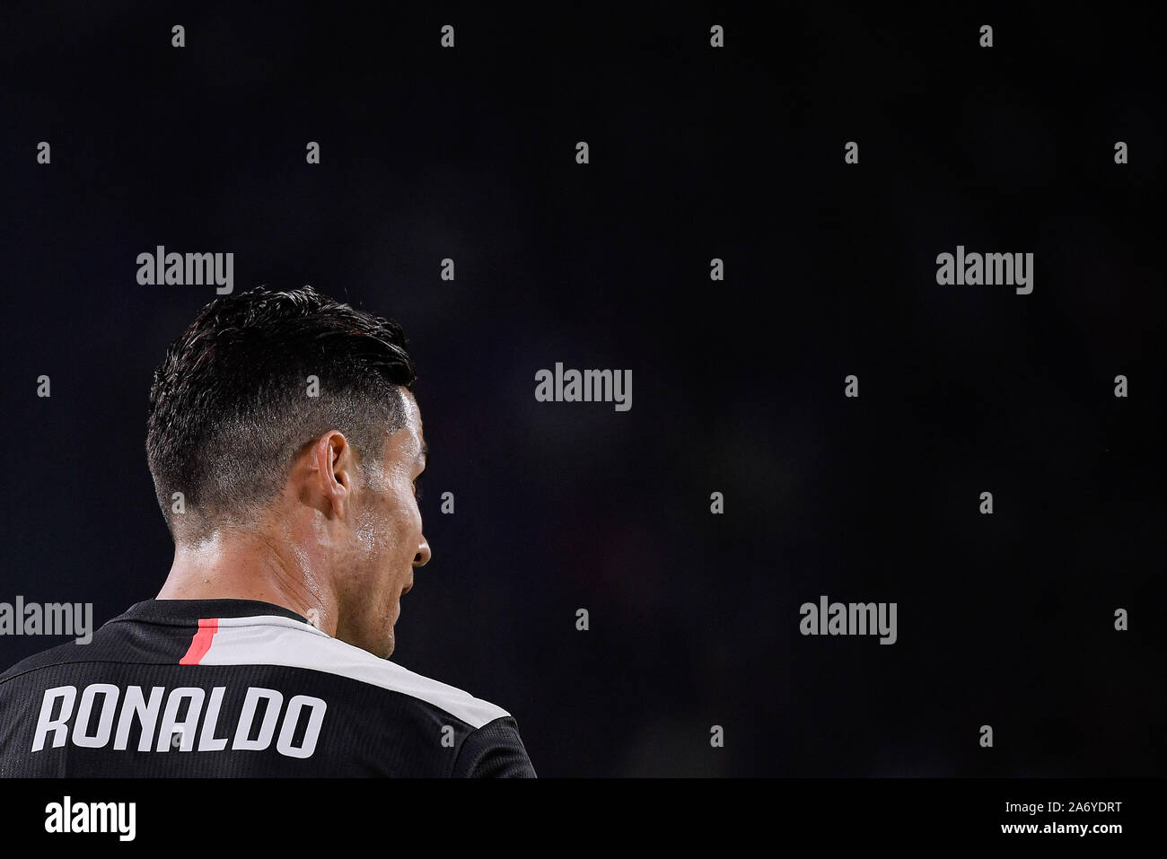Juventus player Cristiano Ronaldo during the Juventus - Bologna soccer match in Allianz Stadium in Turin Stock Photo