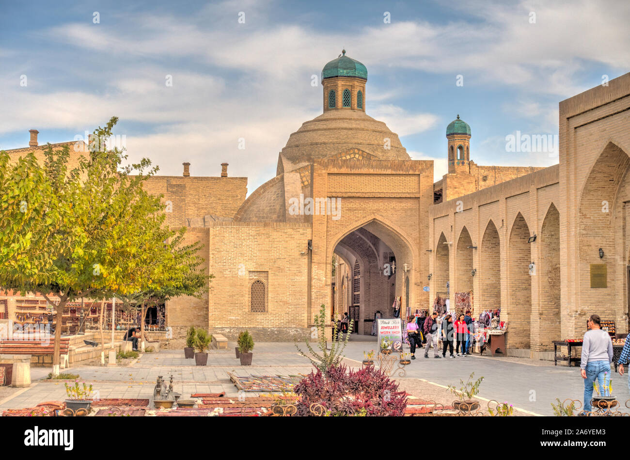 Bukhara historical center & Bazaar Stock Photo