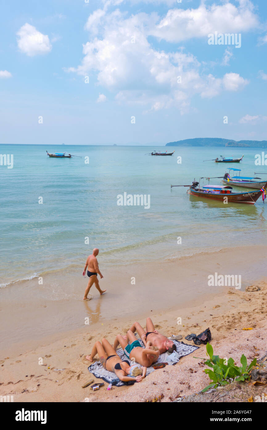 Beach, Ao Nang, Krabi province, Thailand Stock Photo