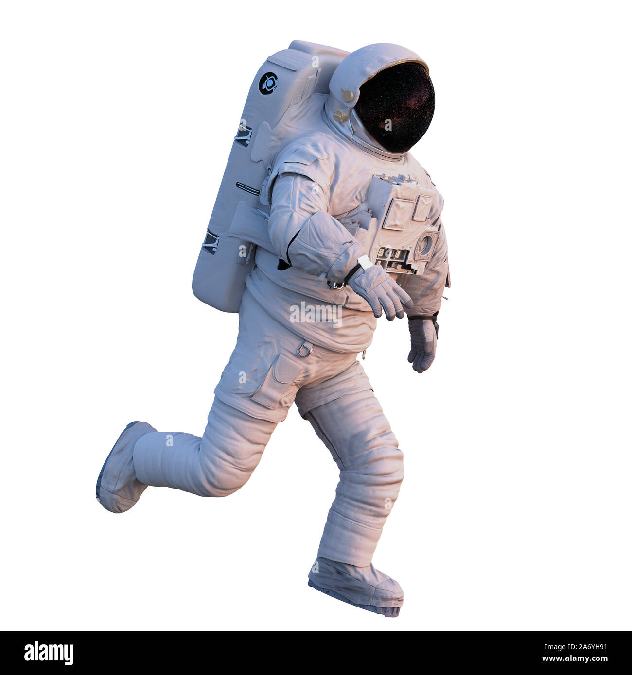 running astronaut, isolated on white background Stock Photo - Alamy