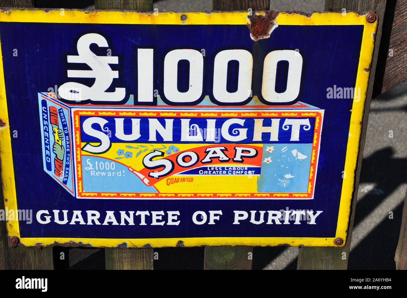 Sunlight soap sign, KWVR, Keighley and Worth Valley Railway, Stock Photo