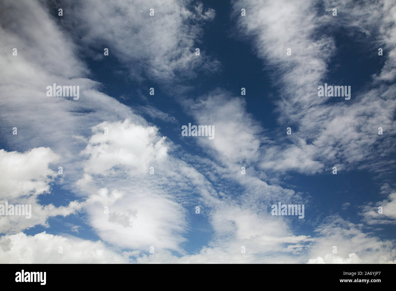 blue sky background with white clouds Stock Photo