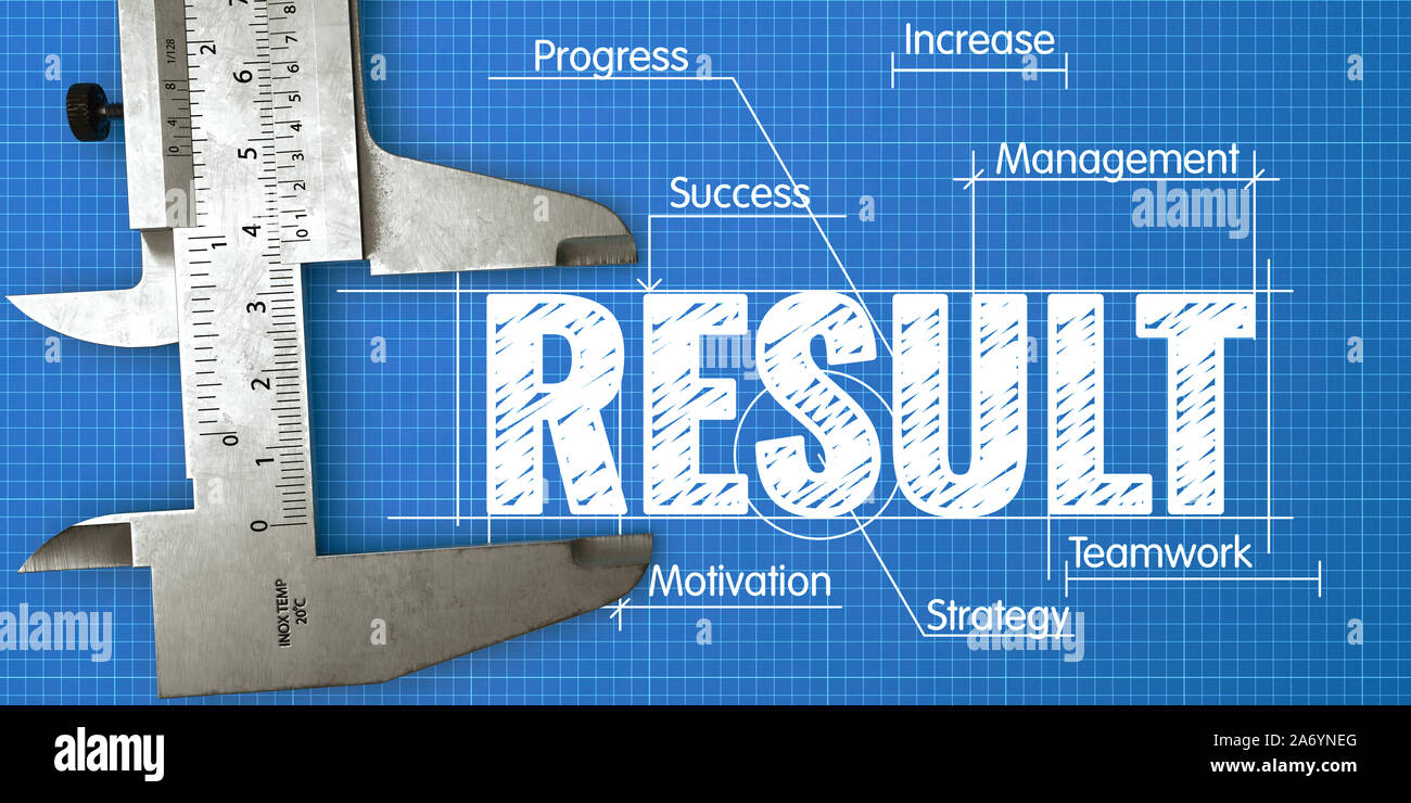 Measurement of Result. Business Concept on the Blueprint. Stock Photo