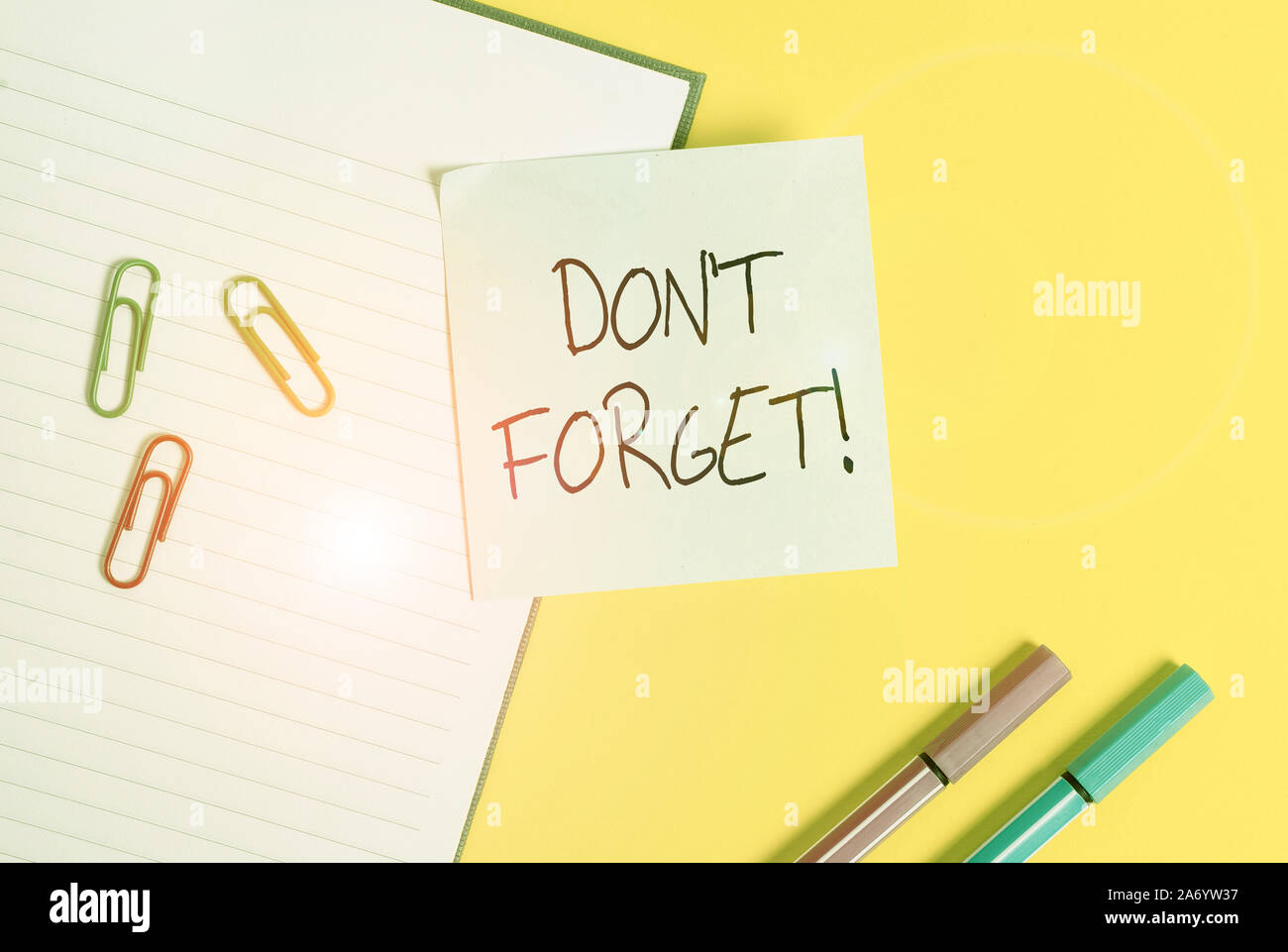 Word writing text Don T Forget. Business photo showcasing used to ...