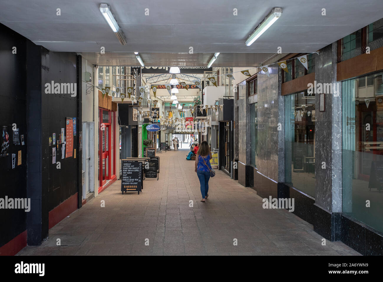 Pictured: A general view of Picton Arcade in Swansea city centre, Wales, UK.  Friday 12 July 2019  Re: General view of Swansea city centre, Wales, UK. Stock Photo
