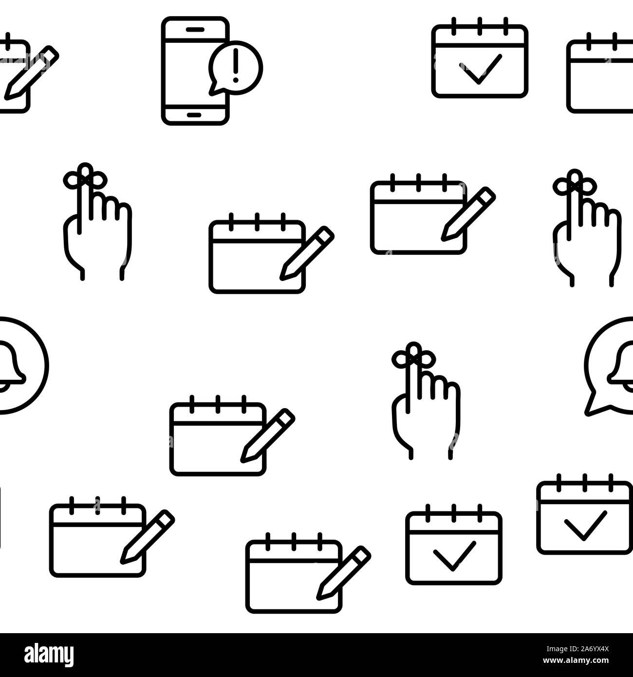 Reminder Seamless Pattern Vector Stock Vector Image &amp; Art - Alamy