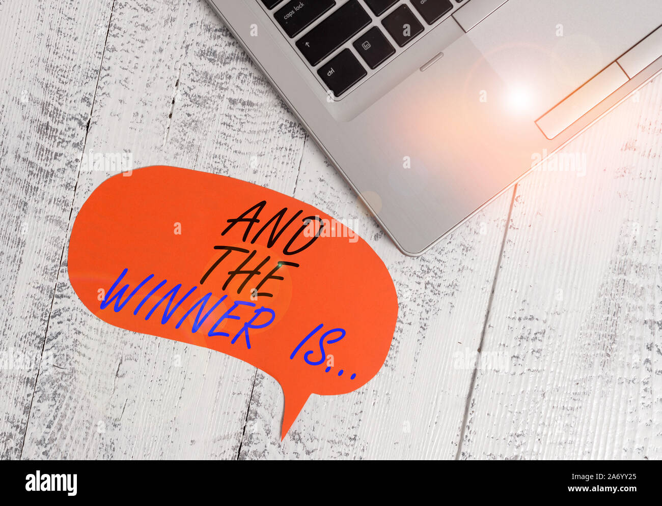 Winner Work Note Writing note showing And The Winner Is. Business concept for announcing ...