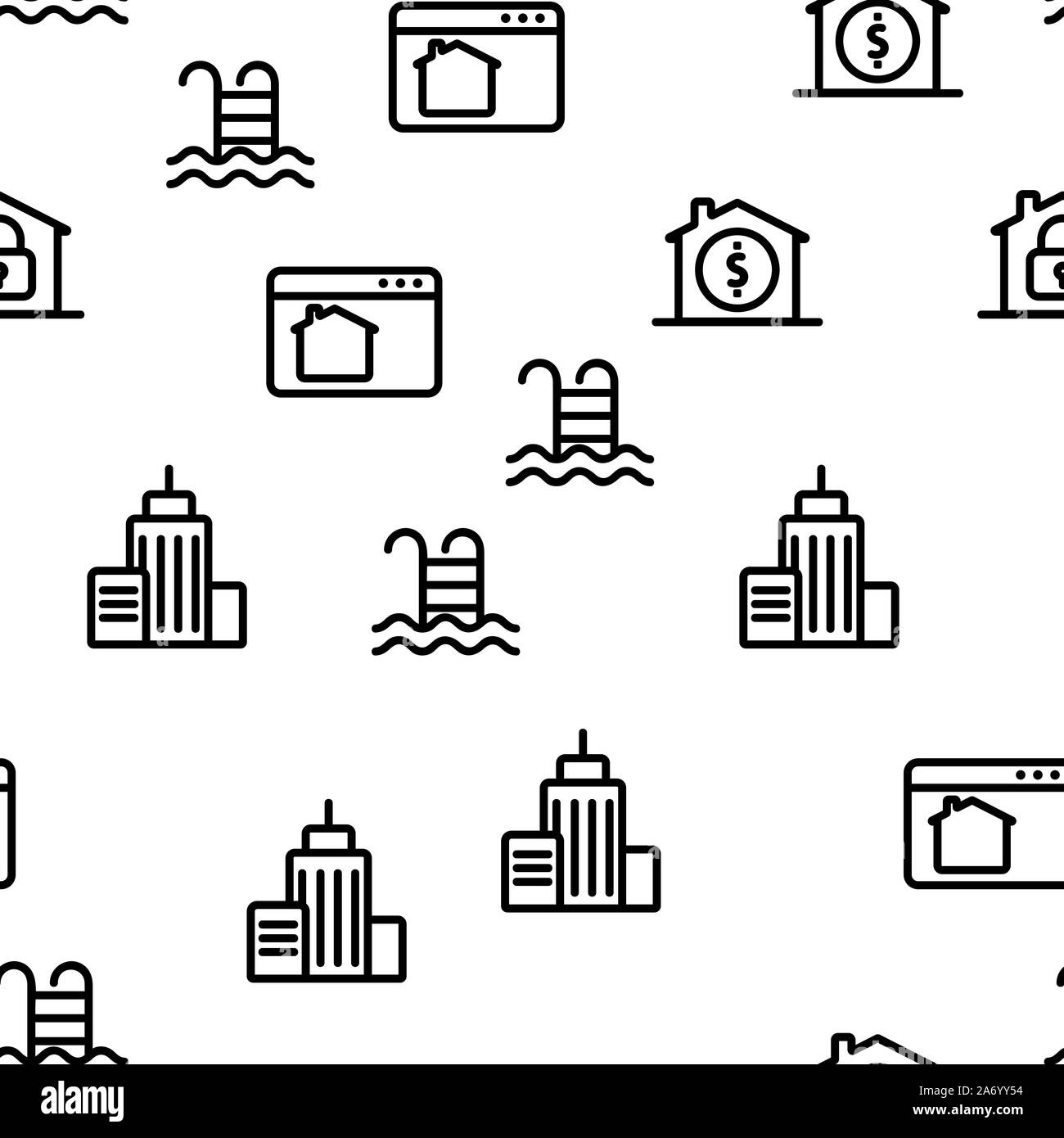 Real Estate Seamless Pattern Vector Stock Vector Image & Art - Alamy