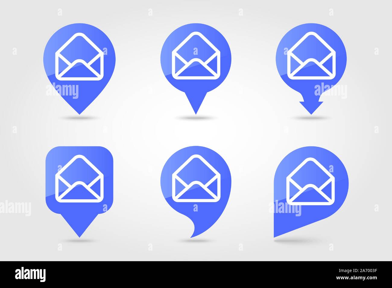 Open envelope vector pin map icon. E-commerce sign. Map pointer. Map markers. Destination vector icon Stock Vector