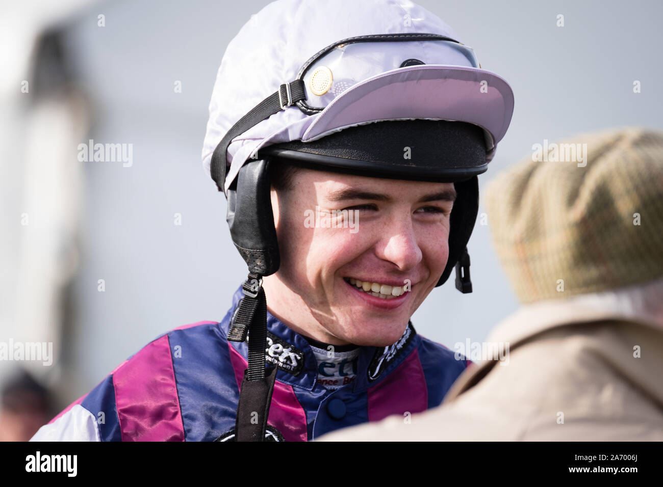 Jockey Charlie Deutsch smiling Stock Photo