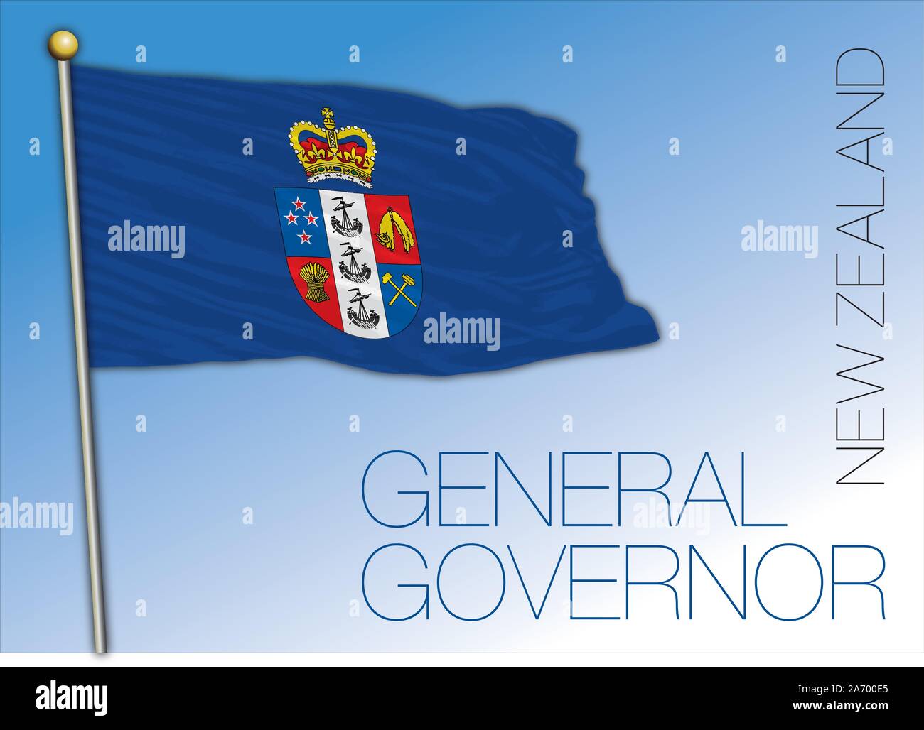 New Zealand official flag of the NZ General Governor, vector illustration Stock Vector