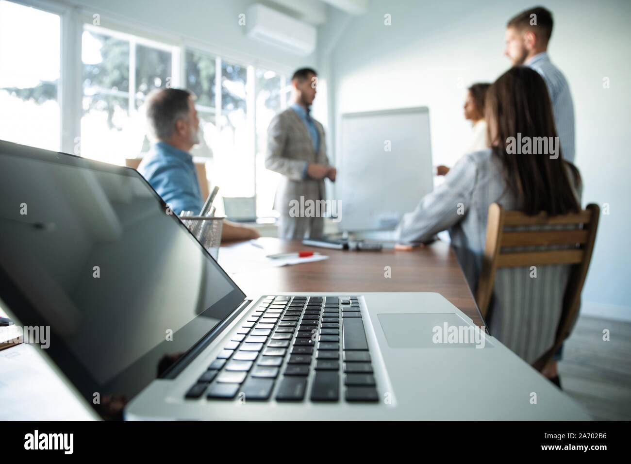 Business man making a presentation at office. Business executive ...