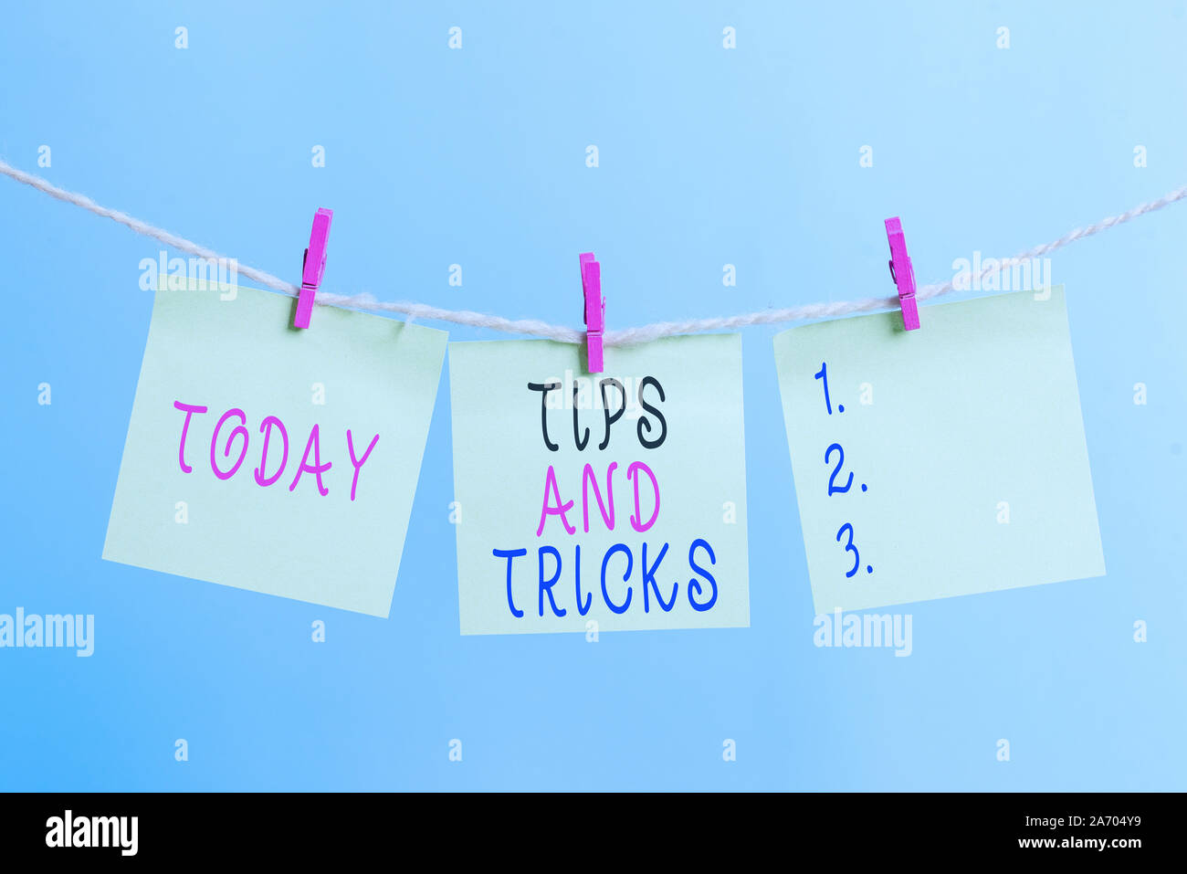 Writing note showing Tips And Tricks. Business concept for means piece