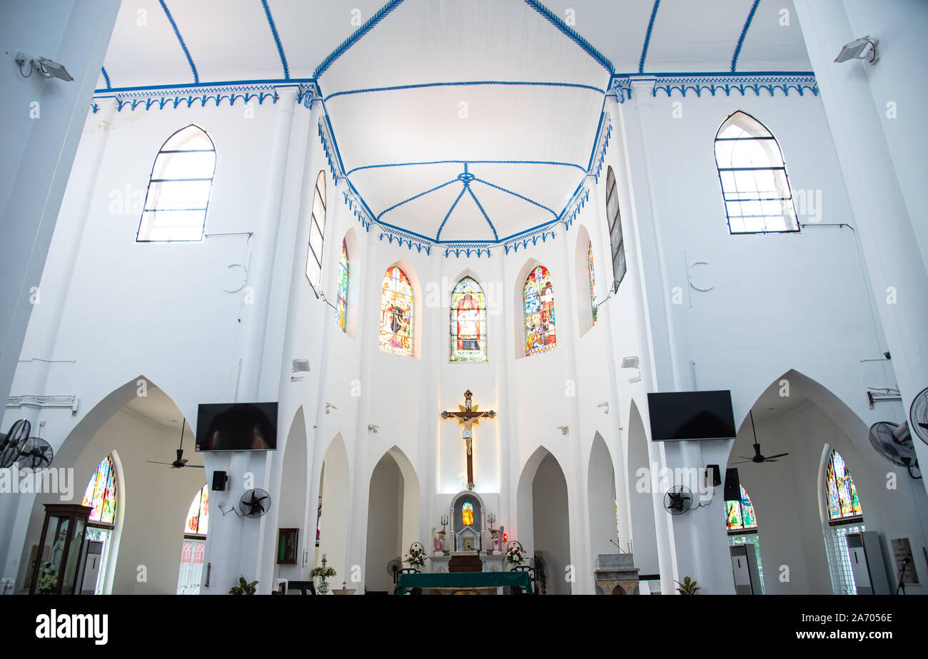 MALACCA,MALAYSIA, october ,14,2019  church of Saint Francis Xavier  in Malacca heritage city  of Malaysia Stock Photo