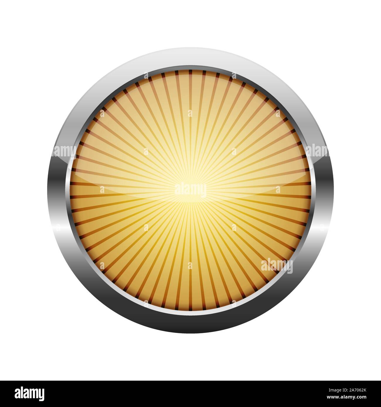 Download Yellow Round Button With A Metal Frame Vector Illustration Round Button With Rays Inside Isolated On White Background Stock Vector Image Art Alamy Yellowimages Mockups