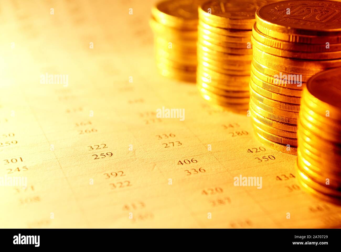 Stacks Of Coins With Numbers On Documents Stock Photo Alamy Stacks Of Coins With Numbers On Documents Stock Photo Alamy