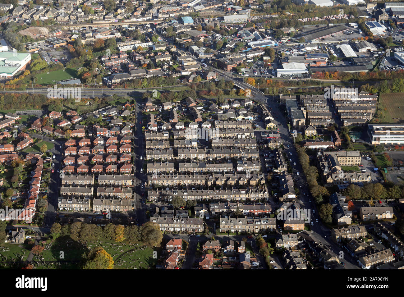 aerial view of Pudsey, Leeds, West Yorkshire, UK Stock Photo Alamy