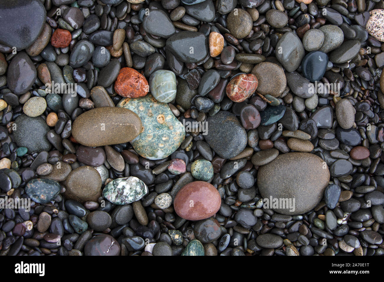 Pebbles on Rialto Beach, Olympic National Park Stock Photo