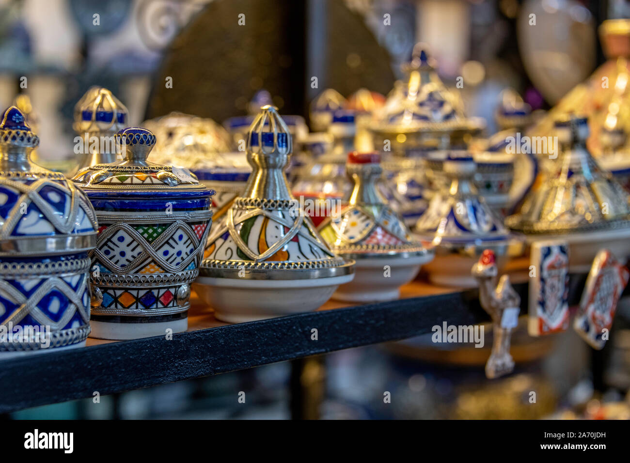 Handmade tagine ceramics on display Stock Photo Alamy