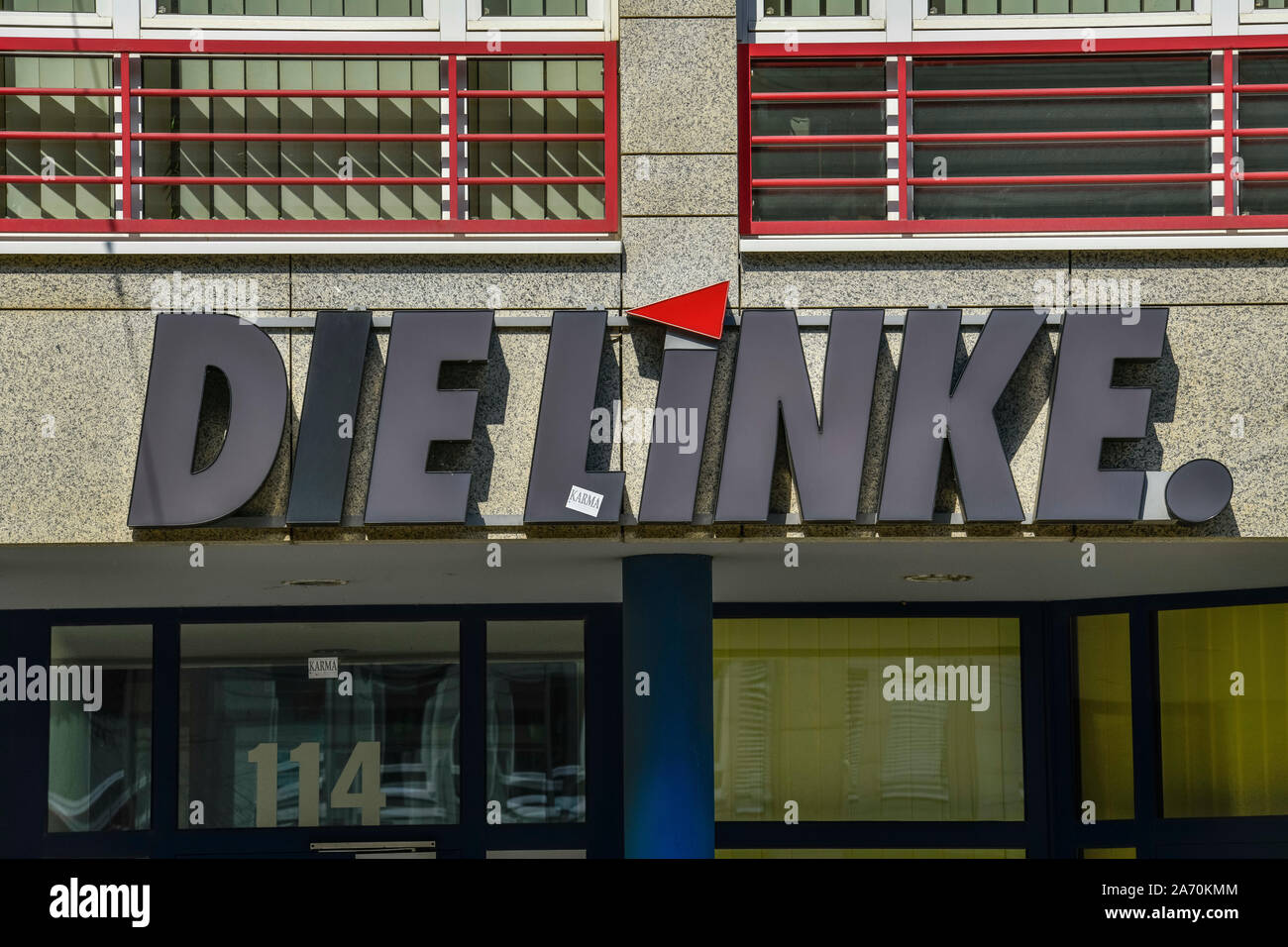 Logo Partei Die Linke, Cottbus, Brandenburg, Deutschland Stock Photo