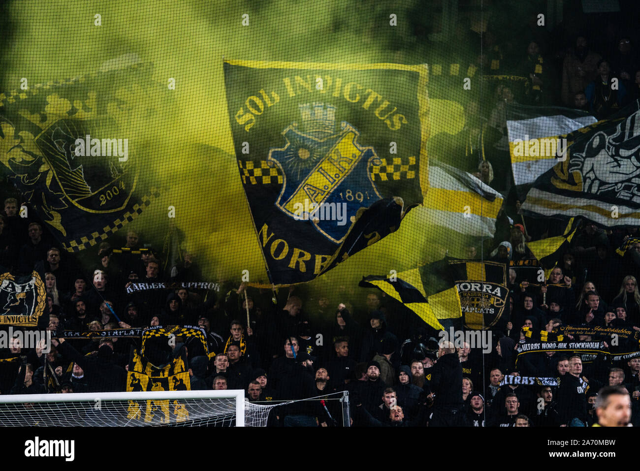 Malmo Sweden 28th Oct 2019 The Fans Of Aik Stockholm Seen In The Away Section For