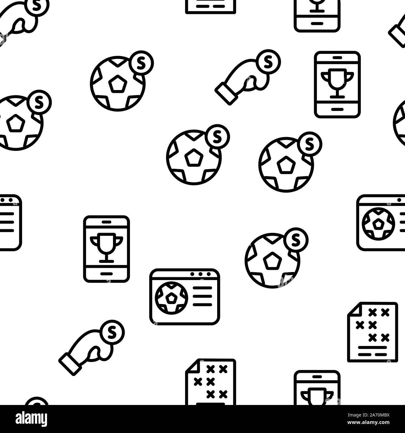 Betting Football Game Vector Seamless Pattern Stock Vector Image & Art