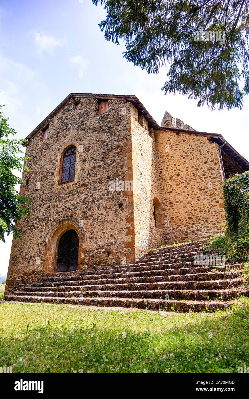 View of the Calvary Chapel, Castillon en Couserans, Ariege, Occitanie, France Stock Photo
