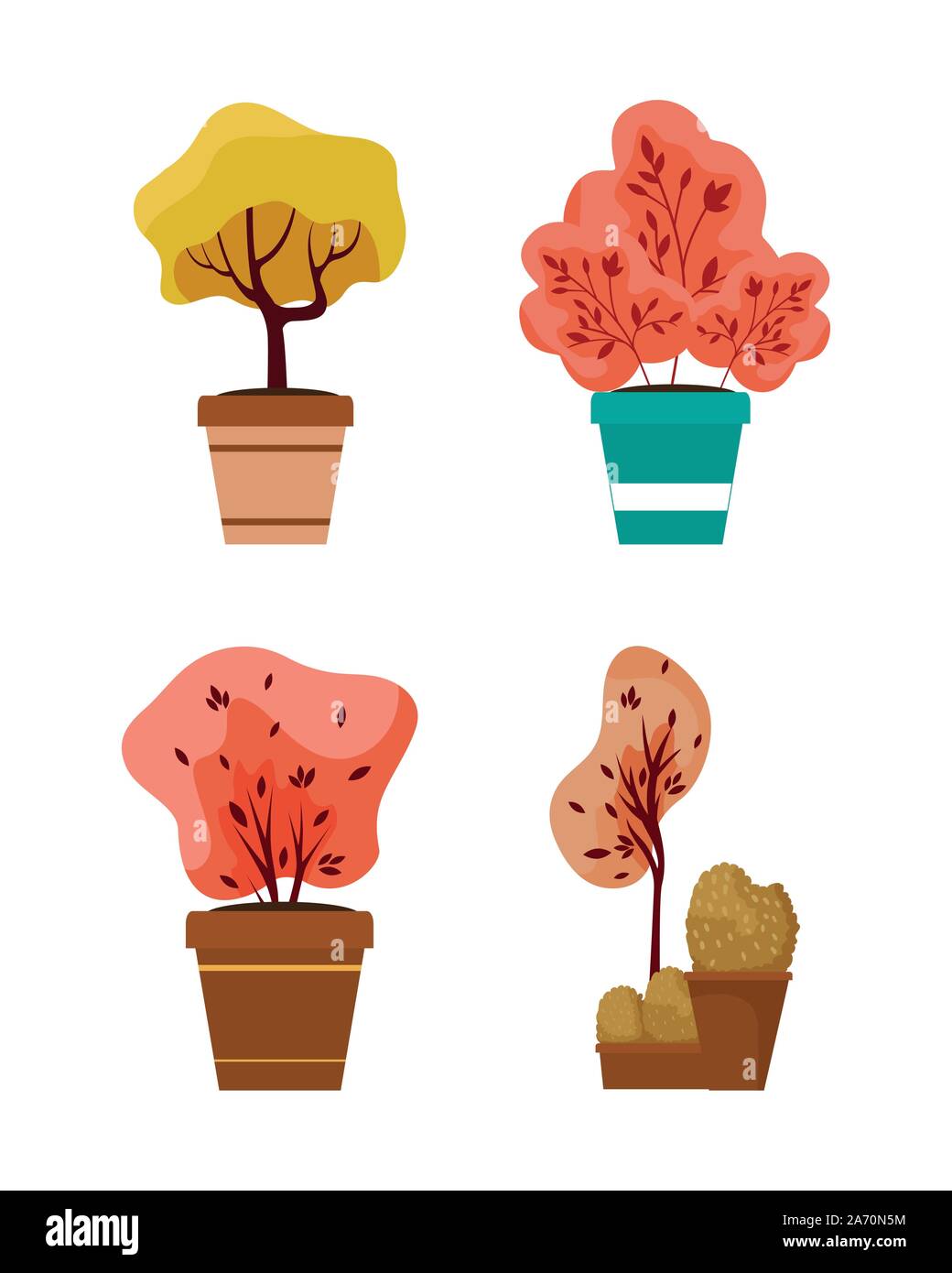 autumn plants in ceramic pots icons Stock Vector Image & Art - Alamy