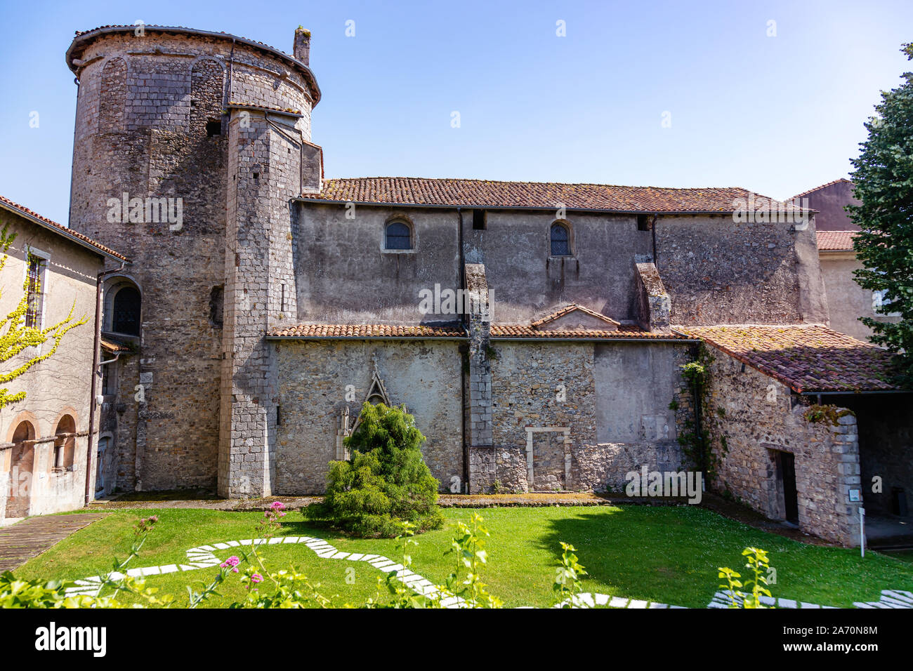 Palace of Bishops and Departmental Museum of Ariège, Saint Lizier, in the department of Ariège, Pyrenees, Occitanie, France Stock Photo