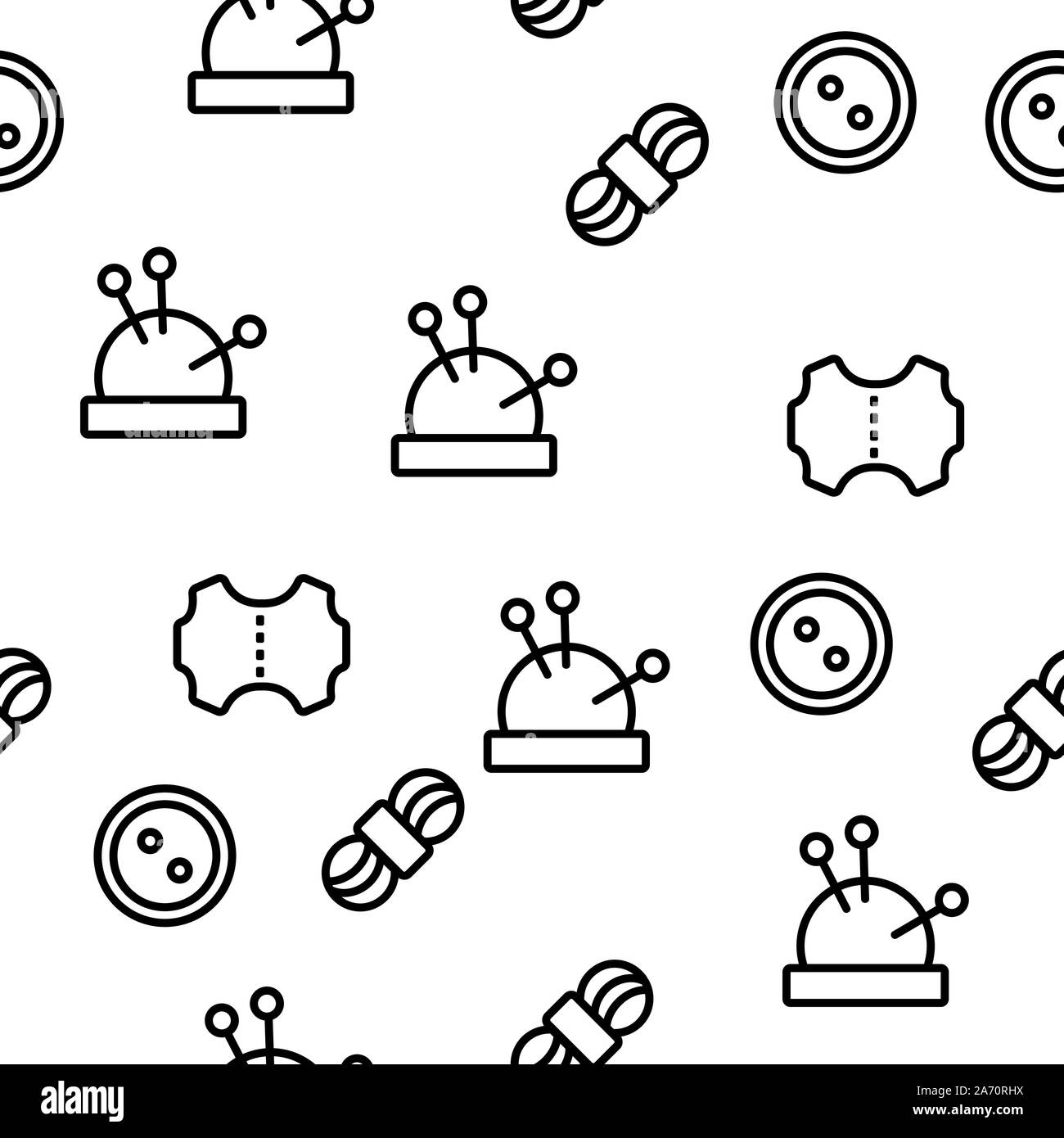 Seamless sewing button pattern Black and White Stock Photos & Images ...