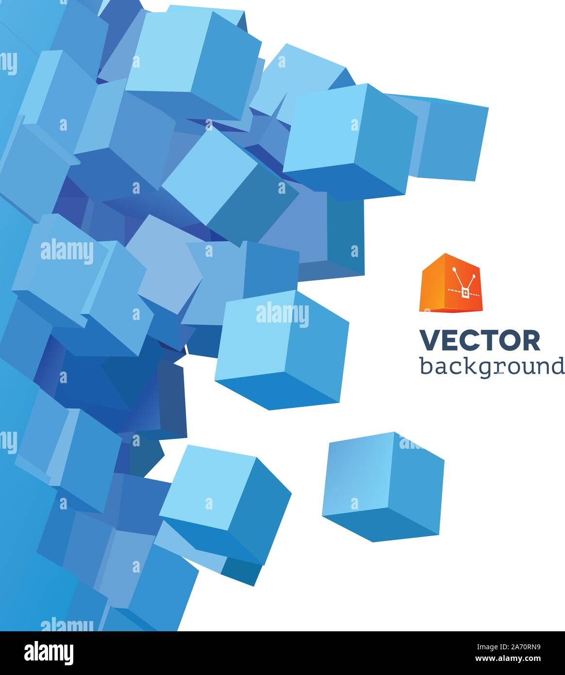 Vector 3D explosion background with cubical particles Stock Vector ...