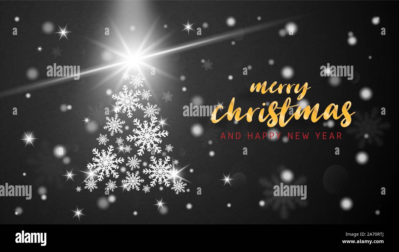 Merry Christmas and Happy new year banner in paper cut style. Vector ...