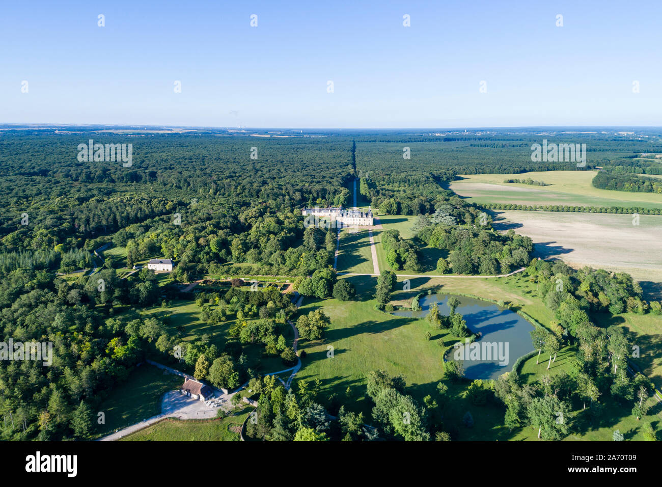 France Loir Et Cher Loire Valley Listed As World Heritage By Unesco Cellettes Chateau De Beauregard Park And Gardens Aerial View France Loi Stock Photo Alamy