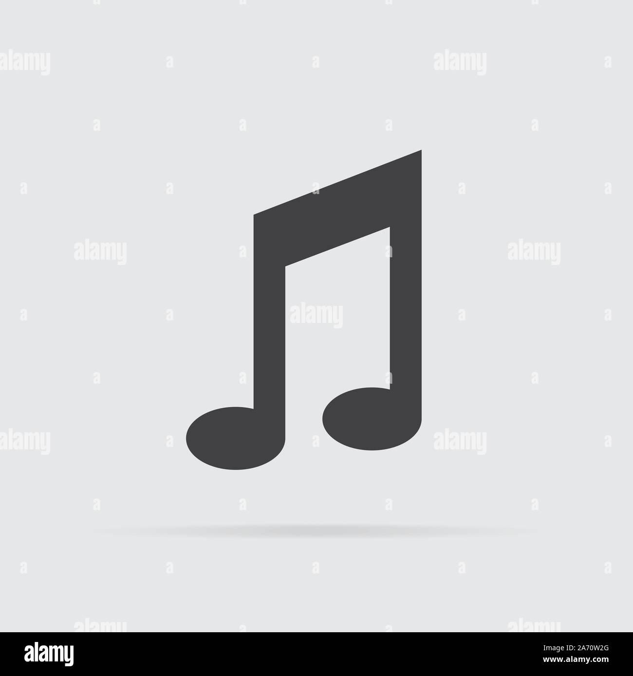 Music icon in flat style isolated on grey background. For your design ...
