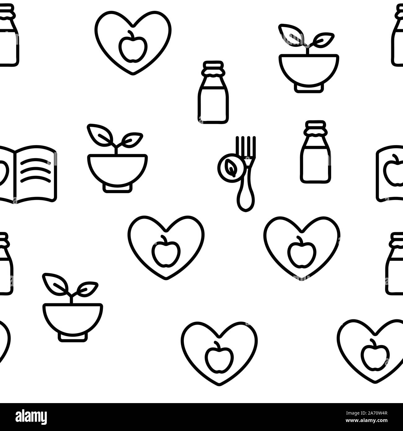 Healthy Food Nutrition Vector Seamless Pattern Stock Vector Image & Art ...