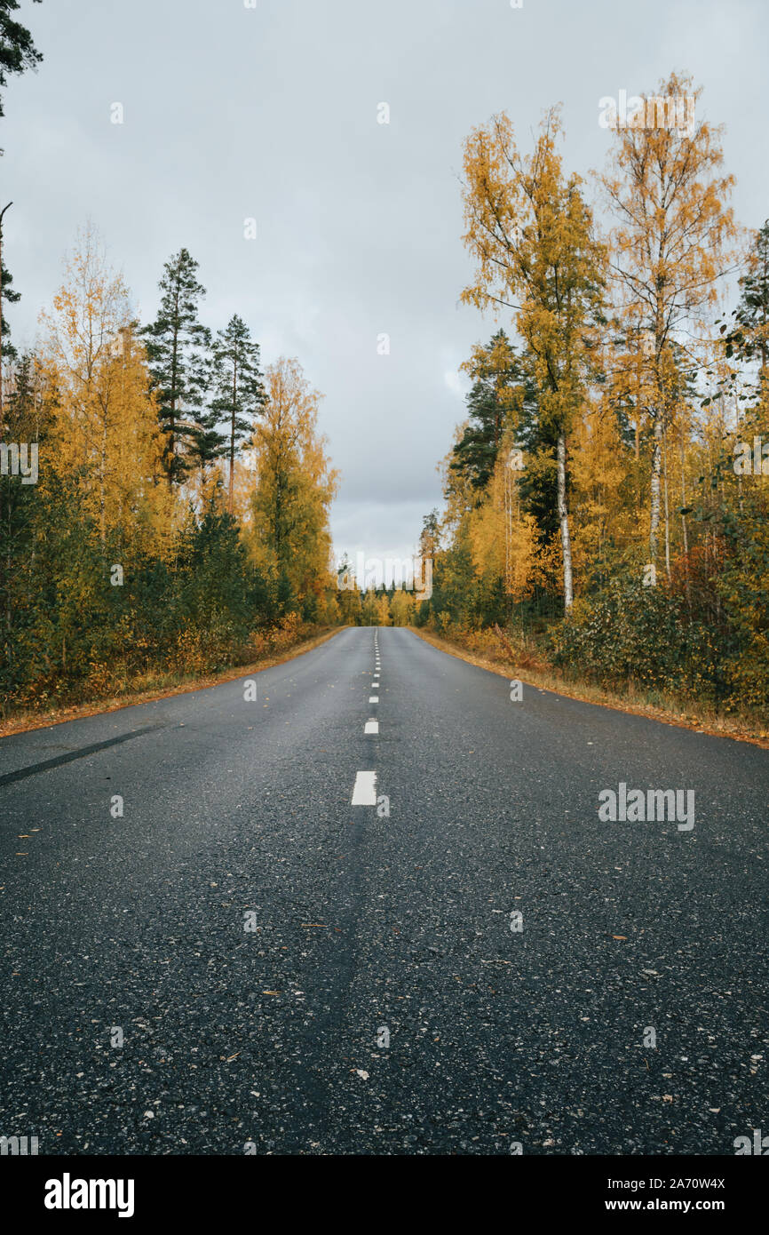 Beautiful view highway autumn hi-res stock photography and images - Alamy