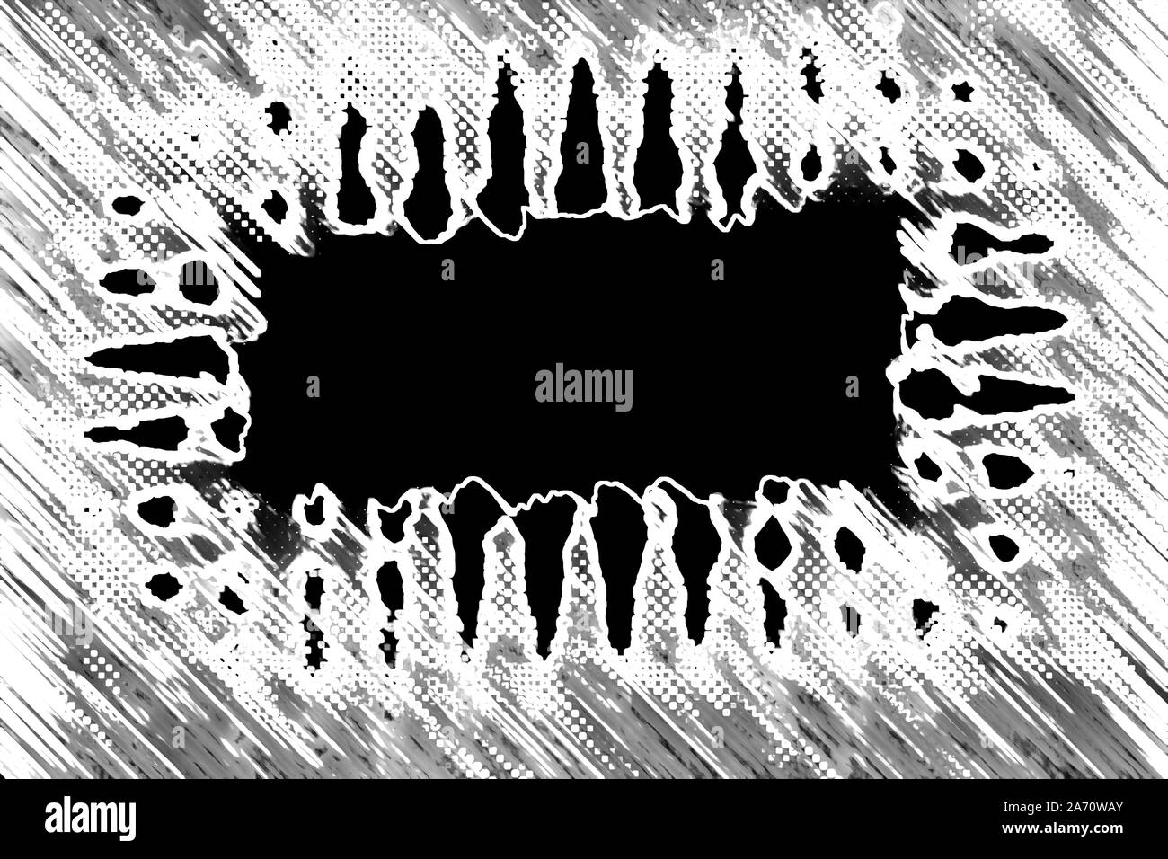 An abstract black and white grunge border background. Stock Photo