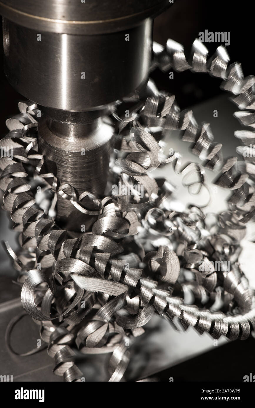 drilling holes in steel on a machine Stock Photo Alamy