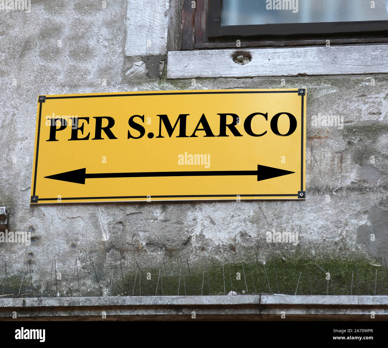 directions to go to St. Mark's Square in Venice in Italy Stock Photo