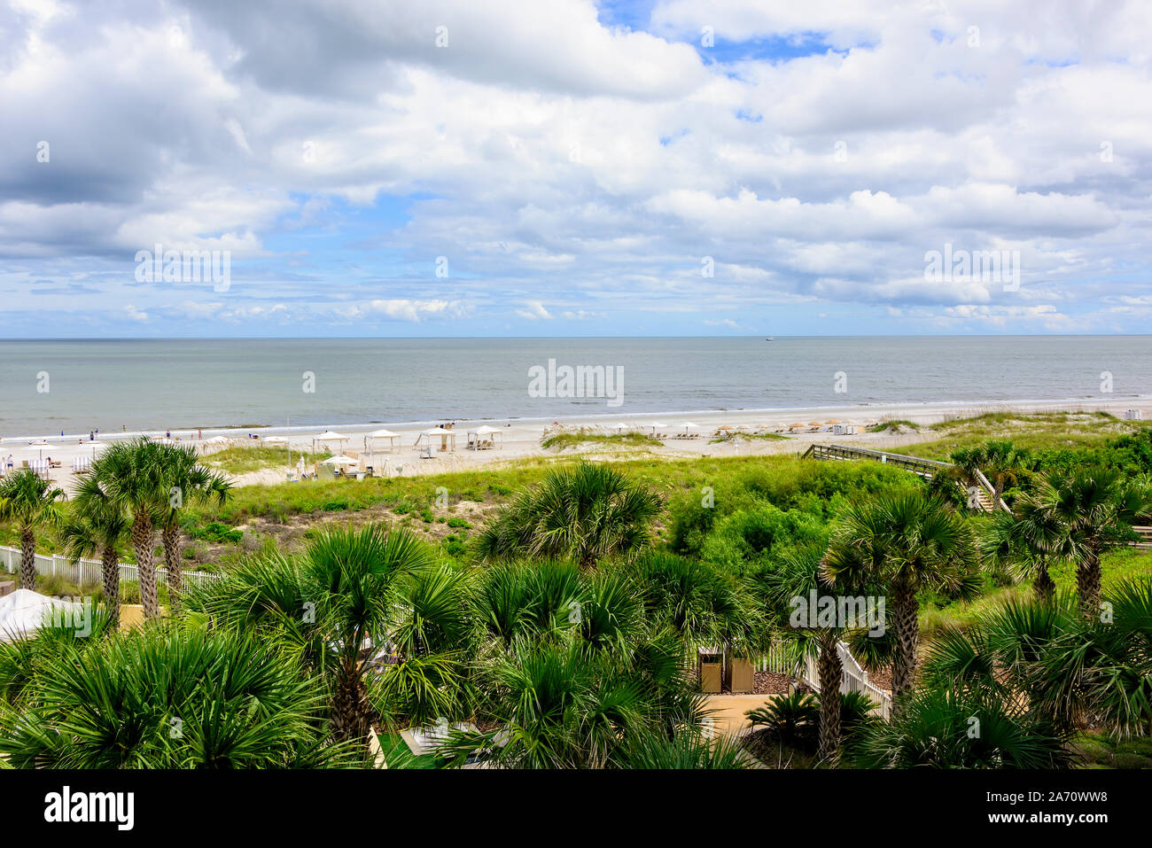 Beach on Amelia Island in Northern Florida along the Atlantic Ocean coastline Stock Photo