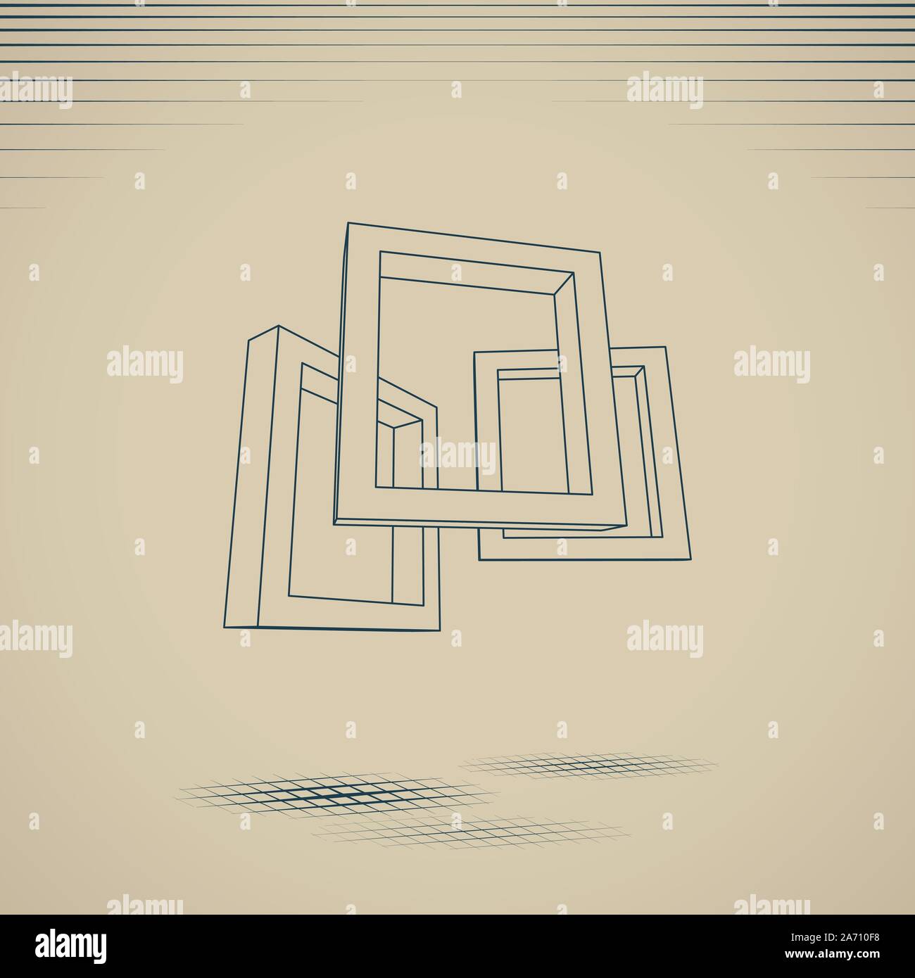 Three rectangular 3D frames blueprint Stock Vector Image & Art - Alamy