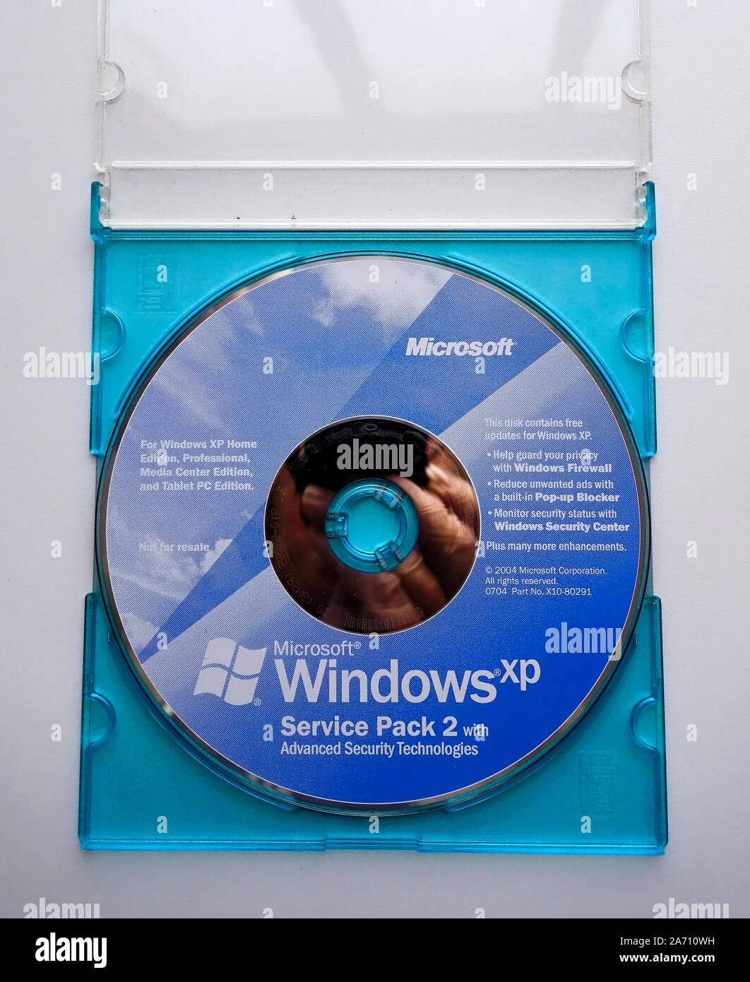 Windows XP Instalation CD with Service Pack 2 Stock Photo