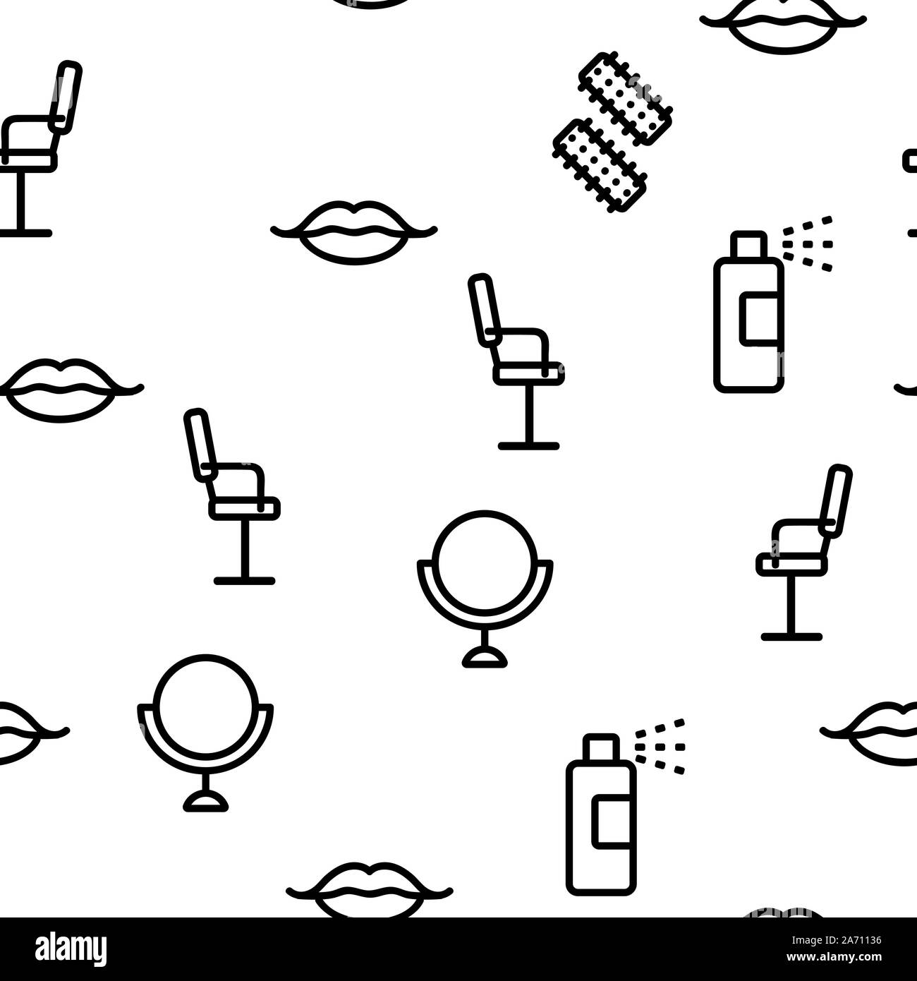 Beauty Shop Vector Seamless Pattern Stock Vector Image Art Alamy