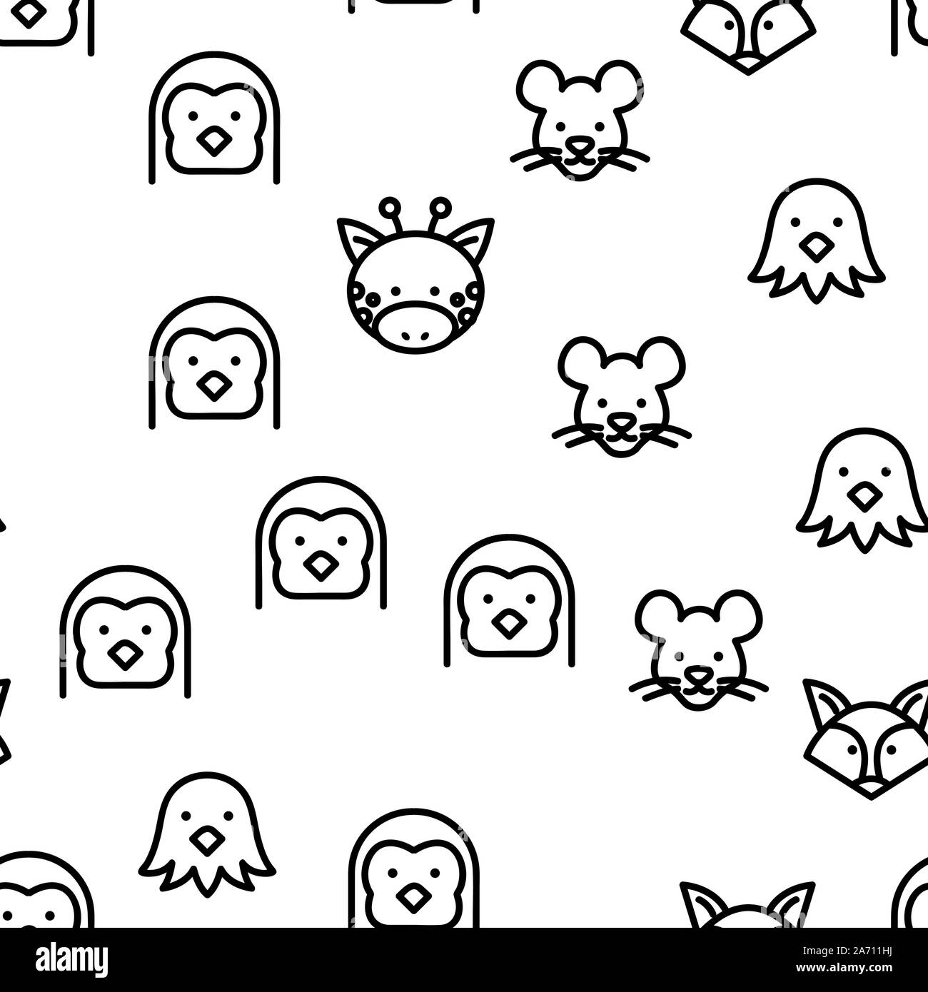 Animals Vector Seamless Pattern Stock Vector Image &amp; Art - Alamy