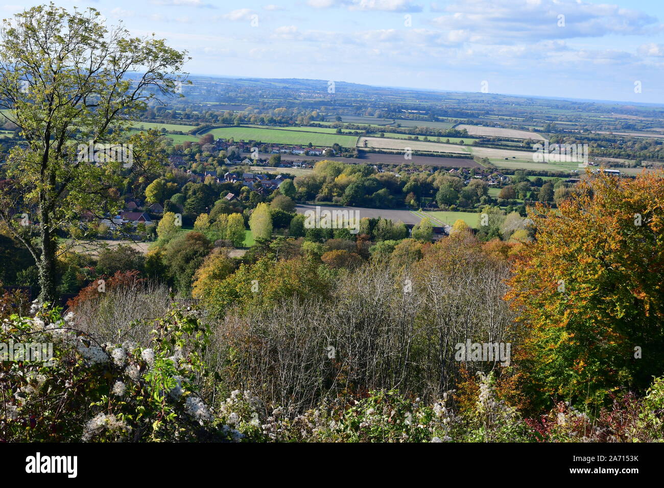 View from Whiteleaf Hill in the Autumn. Princes Risborough, Buckinghamshire, UK. Chilterns Stock Photo