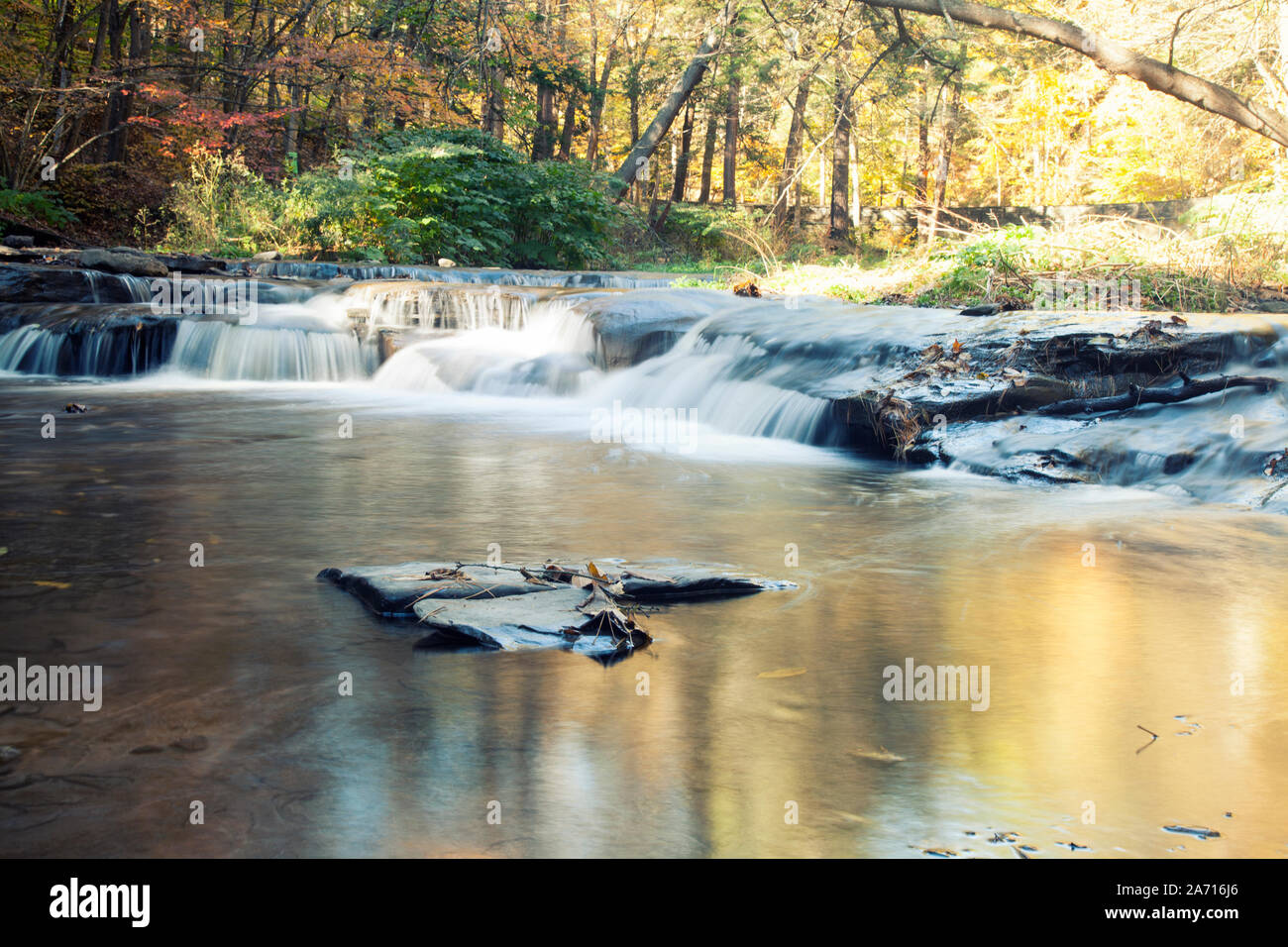 Wolf creek at Letchworth state park in upstate New York with long