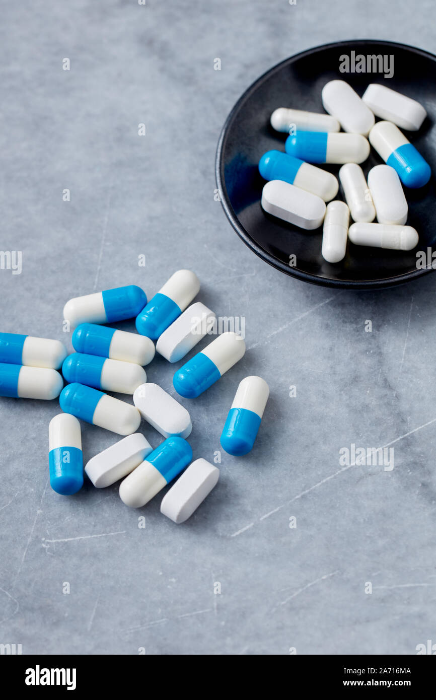 Creatine and Arginine capsules and BCAA amino acids Stock Photo Alamy